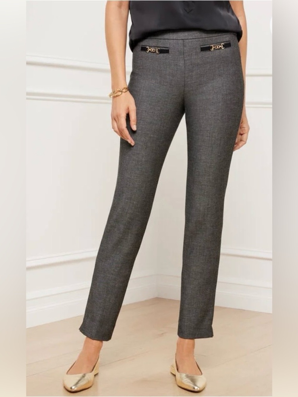 NWT - TALBOTS - CHATHAM SLIM ANKLE
PANTS - SHARKSKIN - Size 12